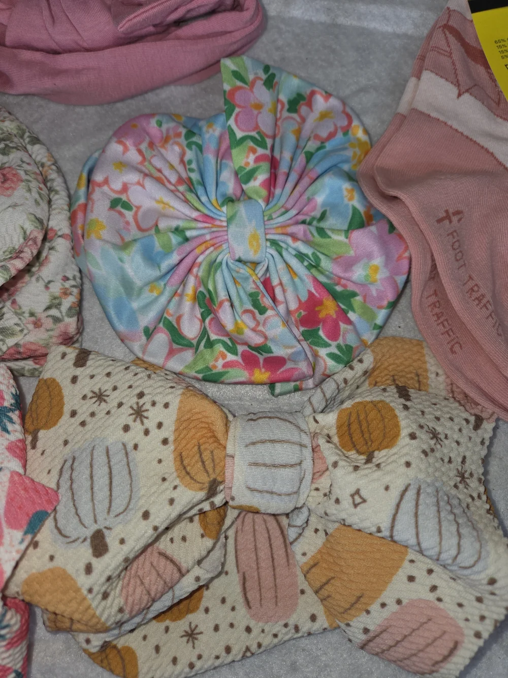 Mixed Lot Of 5 Bows And 3 Pairs Of Socks Hair Accessory Set.